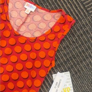 NWT LuLaRoe Summer Pink Orange Polka Dot Dress Sz XXS